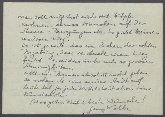 Briefe von Georg Kolbe an Gottfried Gruner