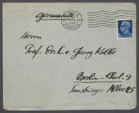Brief von Hermann Blumenthal an Georg Kolbe