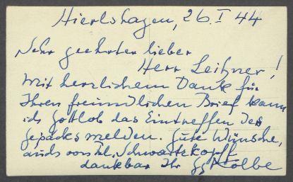 Briefe von Georg Kolbe an Leihner