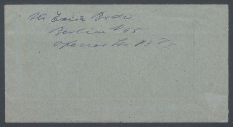 Brief von Erich Bode an Georg Kolbe