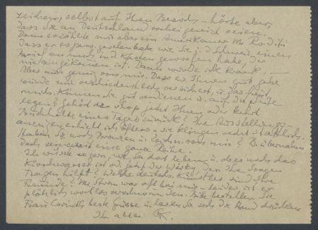 Brief von Georg Kolbe an Curt Valentin