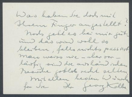 Brief von Georg Kolbe an Conrad Wissigkeit