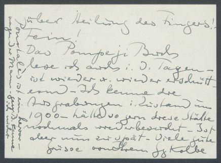 Brief von Georg Kolbe an Conrad Wissigkeit