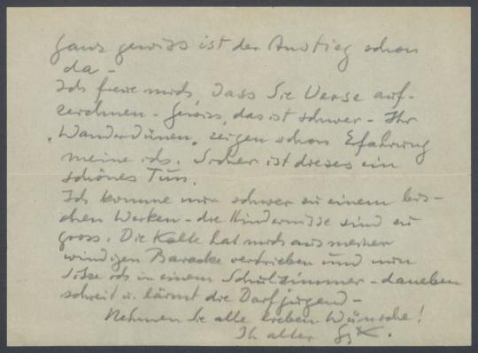 Brief von Georg Kolbe an Conrad Wissigkeit