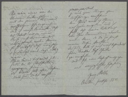 Brief von Georg Kolbe an Karl Julius Vogel [Städtisches Museum Leipzig]