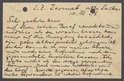 Briefe von Georg Kolbe an den Ernst-Heimeran-Verlag, München