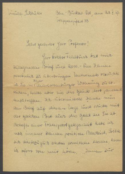 Briefe von Walter Fahlbusch an Georg Kolbe und Margrit Schwartzkopff