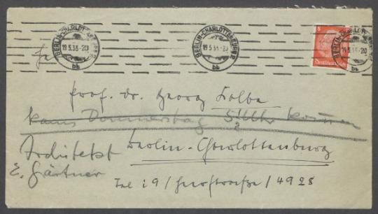 Brief von Ernst Gärtner an Georg Kolbe