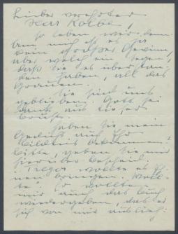 Brief von Annie Hensler-Möring an Georg Kolbe