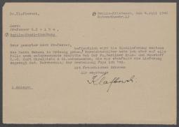 Brief von Maximilian Klafkowski an Georg Kolbe