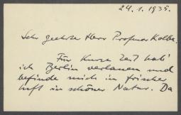 Brief von Friedrich-Franz Kuntze an Georg Kolbe