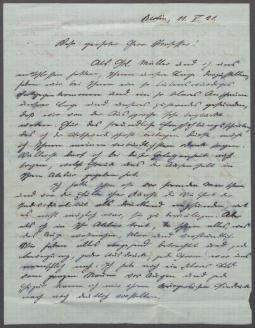 Brief von Günther Martin an Georg Kolbe
