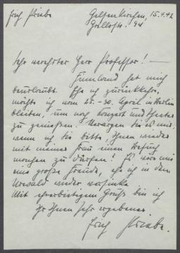 Briefe von Erich Priebe an Georg Kolbe