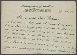 Brief von Gertrud Richert an Georg Kolbe