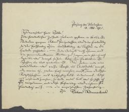 Brief von Richard Riemerschmid an Georg Kolbe