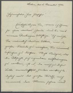 Brief von Hans Sauerbruch an Georg Kolbe