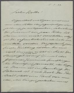 Brief von Richard Scheibe an Georg Kolbe