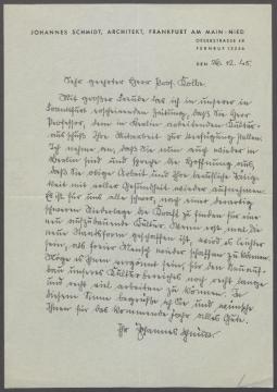 Brief von Johannes Schmidt an Georg Kolbe