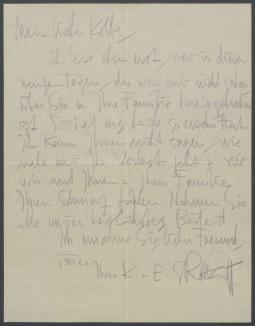 Brief von Karl Schmidt-Rottluff an Georg Kolbe