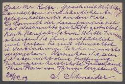 Brief von Sascha Schneider an Georg Kolbe