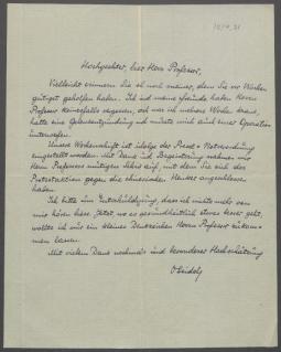 Brief von O. Seidel an Georg Kolbe