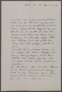 Brief von Ivo Beucker an Georg Kolbe