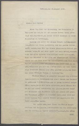 Brief von Hermann von Wedderkop an Georg Kolbe