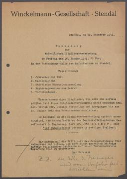 Briefe von Karl Wernecke [Winckelmann-Gesellschaft, Stendal] an Georg Kolbe