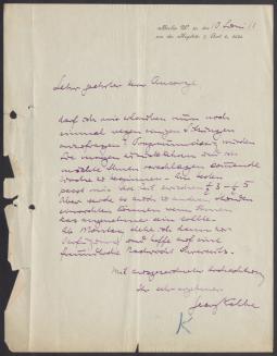 Brief von Georg Kolbe an Conrad Ansorge