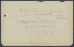 Brief von Georg Kolbe an Ernst Barlach
