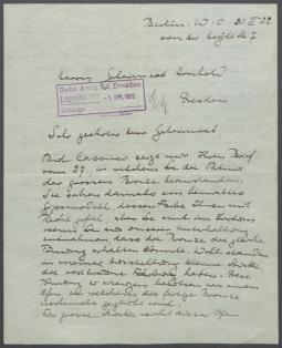 Briefwechsel zwischen Georg Arnhold [Bankhaus Gebrüder Arnhold] und Georg Kolbe