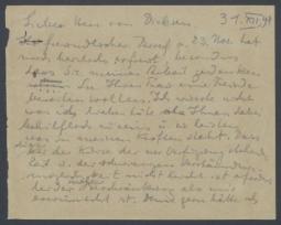Brief von Georg Kolbe an Herbert von Dirksen
