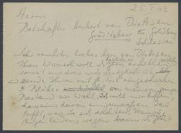 Brief von Georg Kolbe an Herbert von Dirksen