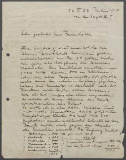 Brief von Georg Kolbe an Wilhelm Adolf Farenholtz