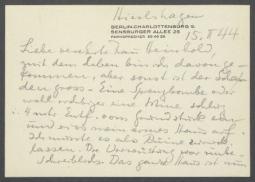 Brief von Georg Kolbe an Grete Heimholt