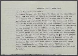 Brief von Annemarie Ritter an Georg Kolbe