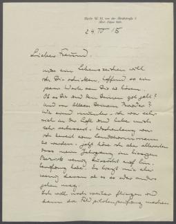 Brief von Georg Kolbe an Hermann Schmitt