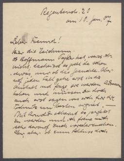 Brief von Georg Kolbe an Hermann Schmitt