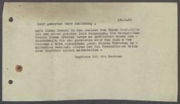 Brief von Georg Kolbe an ... Schönberg, geschrieben von Margrit Schwartzkopff