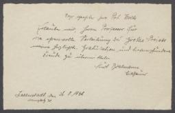 Brief von Kurt Bohlmann an Georg Kolbe