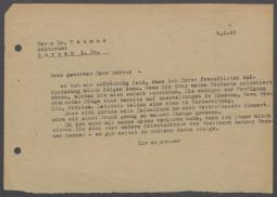 Brief von Georg Kolbe an das Städtisches Kulturamt Wurzen