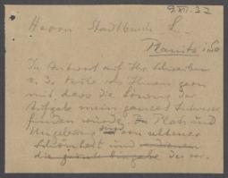 Brief von Georg Kolbe an den Stadtbürgermeister von Planitz i. Sachsen