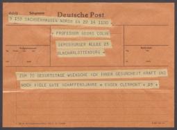 Brief von Eugen Clermont an Georg Kolbe