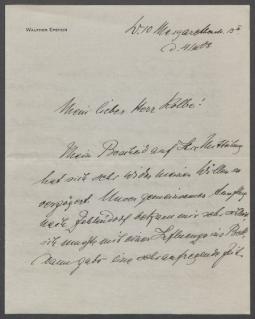 Brief von Walther Epstein an Georg Kolbe