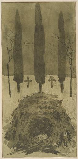 Grab vor drei Zypressen, aus dem Zyklus 'An meinen verstorbenen Bruder Johannes', Blatt 7